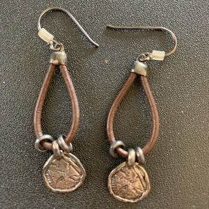 SILPADA LEATHER COIN EARRINGS